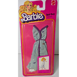 Vtg 1981 Mattel Barbie Best Buy Fashions #3641/Asst 1499 Blue Dress Purple NIP